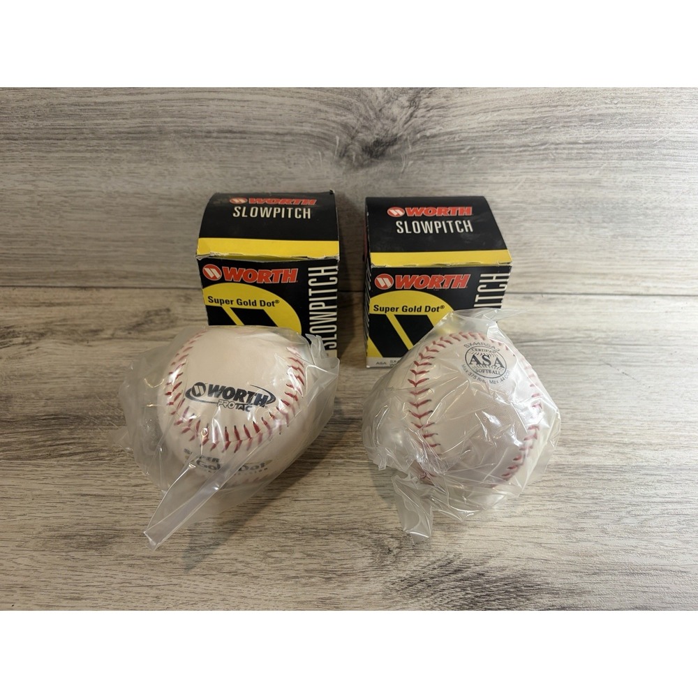 Worth Super Gold Dot ASA Slowpitch Softball 12" SX44YSA New In Box Lot Of 2